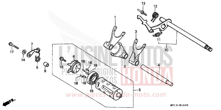 SCHALTTROMMEL von Africa Twin 750 SAHARA BULE METALLIC (PB273) von 1994